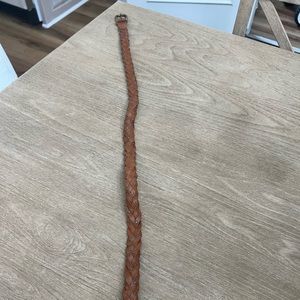 J. Crew brown leather studded braided belt